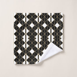 Art Deco Black and Gold Geometric luxury Waschlappen