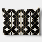 Art Deco Black and Gold Geometric luxury Zubehörtasche (Rückseite)
