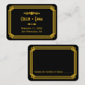 Art Deco Black and Gold Hochzeiten Platzkarten (Vorne/Hinten)