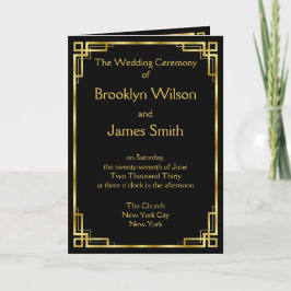 Art Deco Black and Gold Hochzeiten Programm