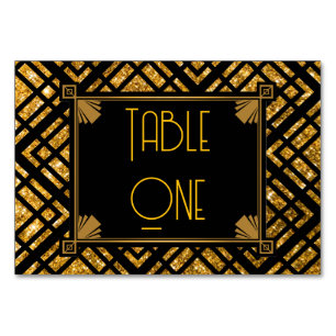 Art Deco Black and Gold Hochzeiten Tischnummern