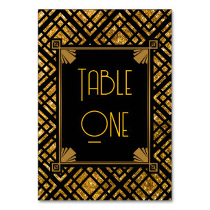 Art Deco Black and Gold Hochzeiten Tischnummern