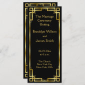 Art Deco Black and Gold Hochzeitsprogramme Programm (Vorne/Hinten)