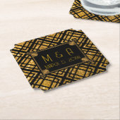 Art Deco Black and Gold Hochzeitsticket Untersetze Untersetzer (angewinkelt)