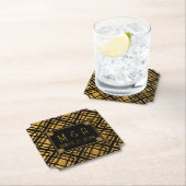 Art Deco Black and Gold Hochzeitsticket Untersetze Untersetzer (Vor Ort)