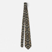 Art Deco Black and Gold Seashell Pattern Neck Tie Krawatte (Rückseite)