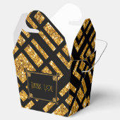 Art Deco Black and Gold Wedding Out Gunst Box Geschenkschachtel (Geöffnet)