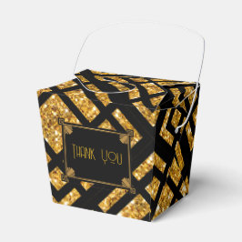 Art Deco Black and Gold Wedding Out Gunst Box Geschenkschachtel