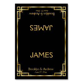 Art Deco Black and Gold Wedding Platzkarte Tischnummer