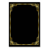 Art Deco Black and Gold Wedding Platzkarte Tischnummer (Rückseite)