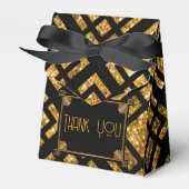 Art Deco Black and Gold Wedding Zelt Bevorzugung B Geschenkschachtel (Vorderseite)