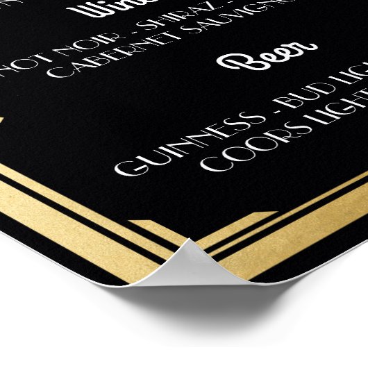 Art Deco Black Bar Sign Wedding Reception der 1920 Poster (Ecke)