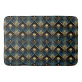 Art Deco Black Blue und Gold symmetrisch Badematte (Vorderseite)