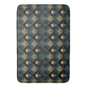 Art Deco Black Blue und Gold symmetrisch Badematte (Vorderseite Vertikal)