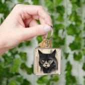 Art Deco Black Cat Schlüsselanhänger (Hand)