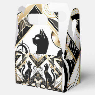 Art Deco Black Cats Geschenkschachtel