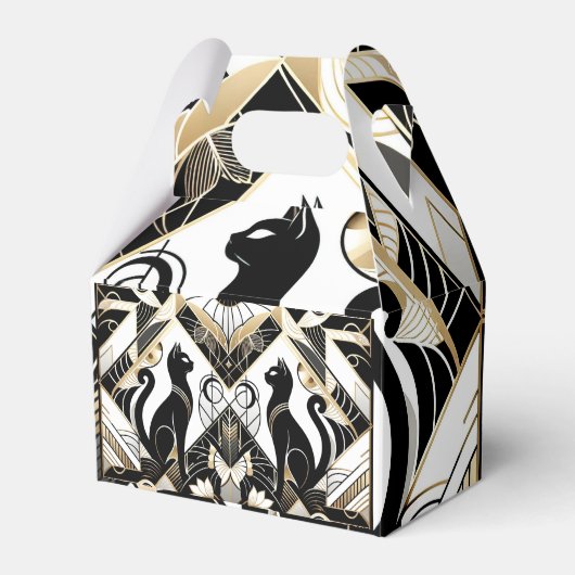 Art Deco Black Cats Geschenkschachtel (Vorderseite)