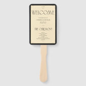 Art Deco Black Cream Wedding Party Program Fan Fächer (Vorderseite)