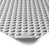 Art Deco Black Fans Muster White Poster (Ecke)