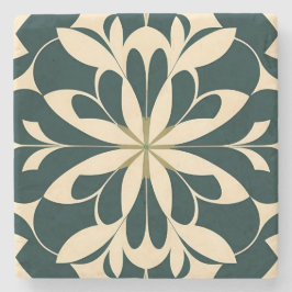 Art Deco Black Floral Steinuntersetzer