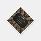 Art Deco Black Gatsby 1920er 16 . Geburtstag Serviette (Ecke)