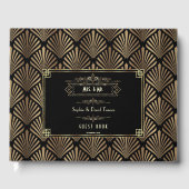 Art Deco Black Gatsby 1920er Hochzeit Gästebuch (Vorderseite)