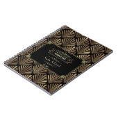 Art Deco Black Gatsby 1920er Stil Hochzeitsplaner Notizblock (Linke Seite)