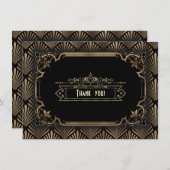 Art Deco Black Gatsby 1920s Danke (Vorne/Hinten)