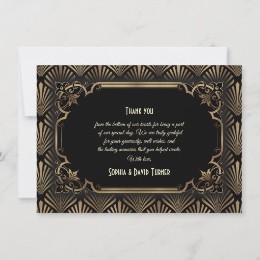 Art Deco Black Gatsby 1920s Danke (Rückseite)