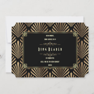 Art Deco Black Gatsby werden Sie mein Ringträger s Einladung
