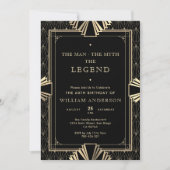 Art Deco Black & Gold Der Mythos der Legende Einladung (Vorderseite)