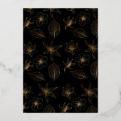 Art Deco Black Gold Foil Script Klassische Hochzei Folieneinladung (Rückseite)