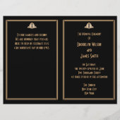 Art Deco Black Gold Gatsby Hochzeitsprogramme (Vorderseite)