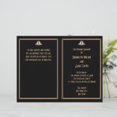 Art Deco Black Gold Gatsby Hochzeitsprogramme (Stehend Vorderseite)