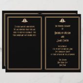 Art Deco Black Gold Gatsby Hochzeitsprogramme (Vorne/Hinten)