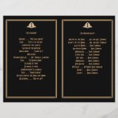 Art Deco Black Gold Gatsby Hochzeitsprogramme (Rückseite)