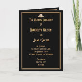 Art Deco Black Gold Gatsby Hochzeitsprogramme Programm (Vorderseite)