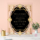 Art Deco Black Gold Geometric Wedding  Acrylschild (Hochzeit)