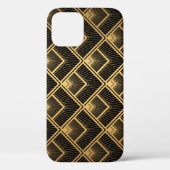 Art Deco Black Gold: Geometrisch Case-Mate iPhone Hülle (Rückseite)