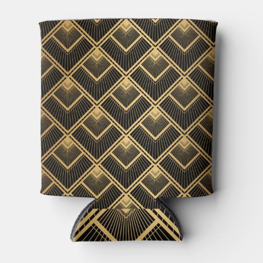 Art Deco Black Gold: Geometrisch Dosenkühler (Vorderseite)