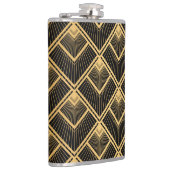 Art Deco Black Gold: Geometrisch Flachmann (Rechts)