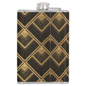 Art Deco Black Gold: Geometrisch Flachmann (Rückseite)
