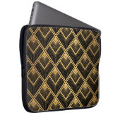 Art Deco Black Gold: Geometrisch Laptopschutzhülle (Vorne Rechts)