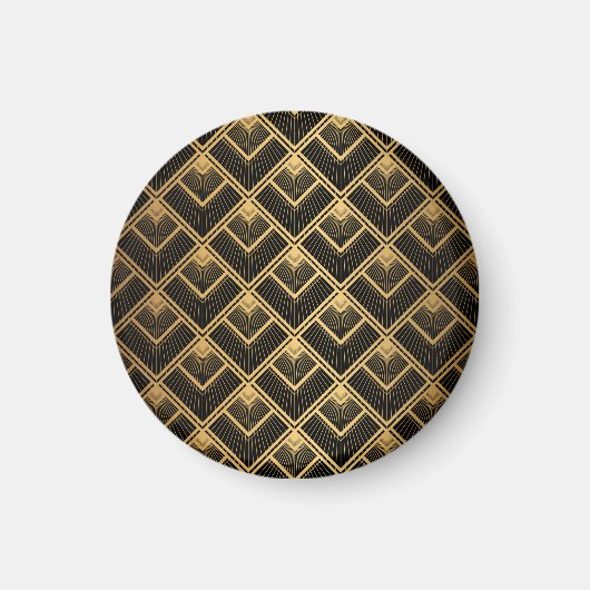 Art Deco Black Gold: Geometrisch Magnet (Vorne)