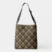 Art Deco Black Gold: Geometrisch Tragetaschen Mit Langen Trägern (Rückseite)