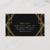 Art Deco Black & Gold Glamour Chic Business Card Visitenkarte (Rückseite)