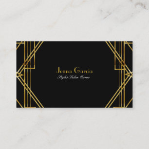 Art Deco Black & Gold Glamour Chic Business Card Visitenkarte