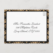 Art Deco Black Gold Great Gatsby Wedding RSVP Card Einladungspostkarte (Rückseite)