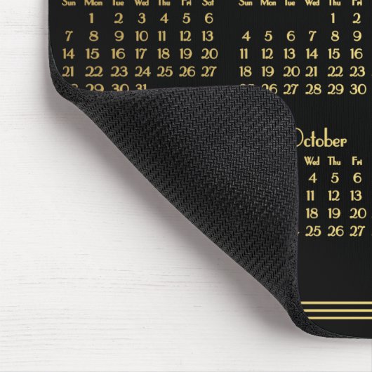 Art Deco Black Gold Jahrbuch Kalender 2017 Mousepa Mousepad (Ecke)
