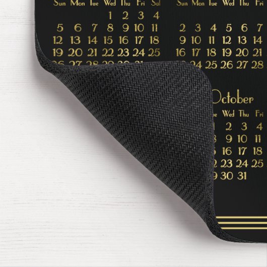 Art Deco Black Gold Jahrbuch Kalender 2019 Mousepa Mousepad (Ecke)